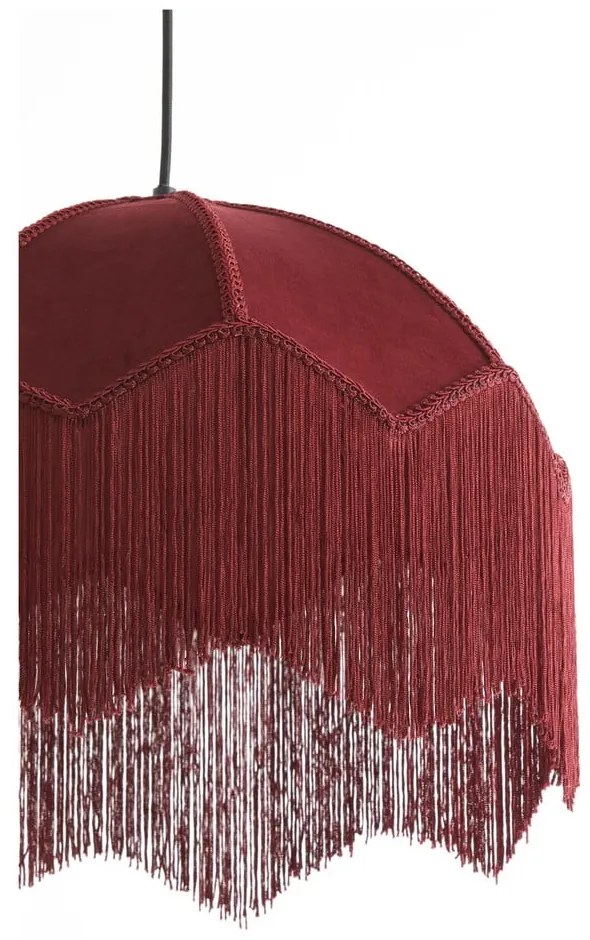 Bordowa lampa wisząca z tekstylnym kloszem ø 40 cm Malacia – Light &amp; Living
