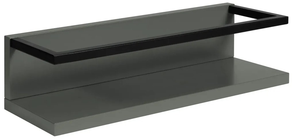 Półka łazienkowa z relingiem LOV 40 cm szaro-zielony półmat KROFAM