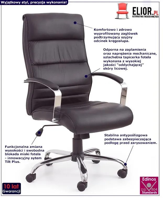 Czarny fotel biurowy do gabinetu - Calmer