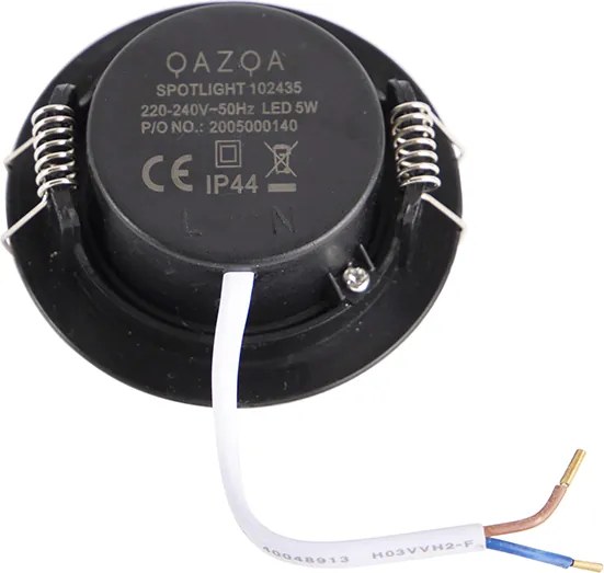 Zestaw 5 wpuszczanych reflektorów czarnych 3-stopniowy ściemniacz - Ulo