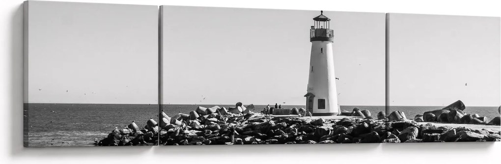 Obraz - Latarnia morska na wybrzeżu, Santa Cruz, Kalifornia (170x50 cm)
