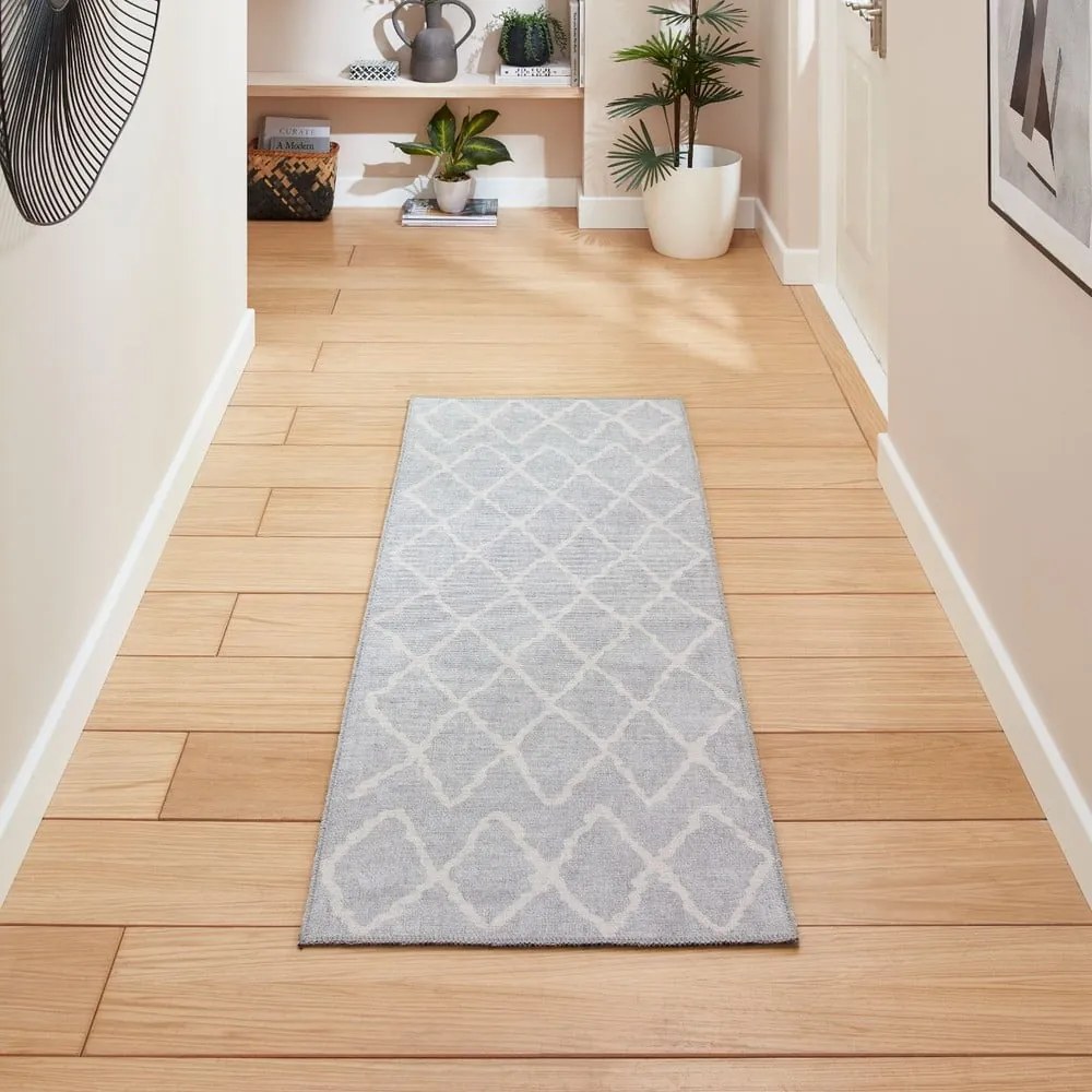 Jasnoszary chodnik odpowiedni do prania 61x170 cm Coral Light Grey – Think Rugs