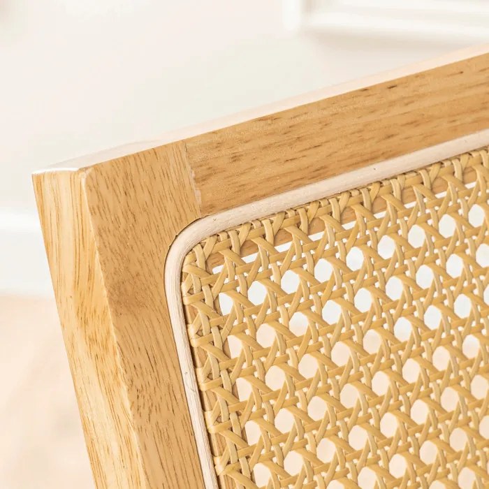 Krzesło Drewniane MADERA Dąb/Beż Ażurowe Retro