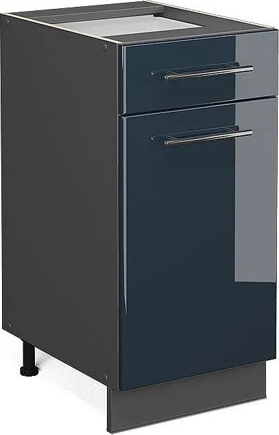 Szafka dolna do kuchni ciemnoniebieski wysoki połysk 40x51.6x82 fame-line