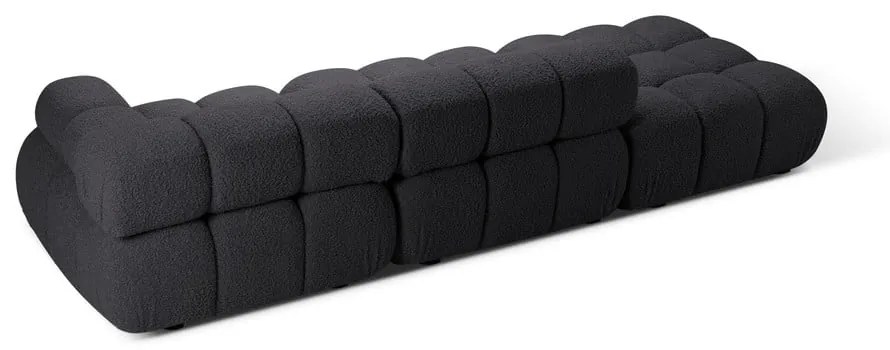 Antracytowa sofa modułowa z materiału bouclé 288 cm Bellis – Micadoni