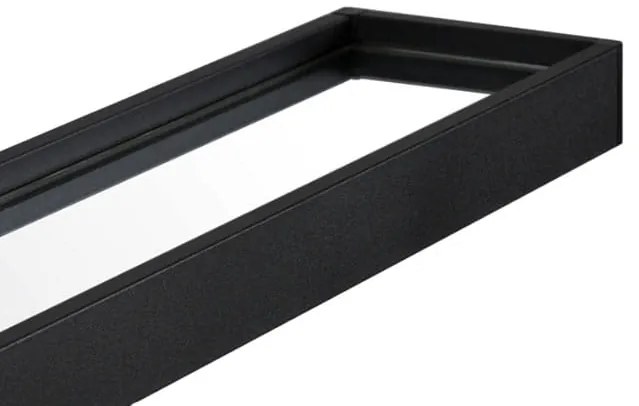 Czarne okrągłe lustro z półką BREDO Ø70 cm