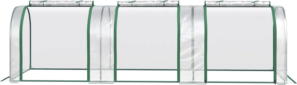 Outsunny Szklarnia Foliowa Cieplarnia Ogród Warzywny z Drzwiami Hodowla Roślin 295x100x80cm Przezroczysta | Aosom PL
