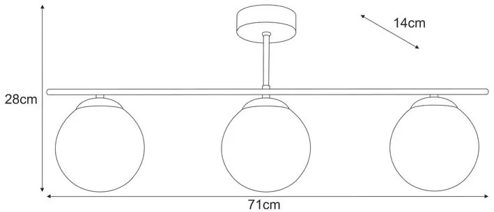 Bursztynowa potrójna lampa sufitowa w stylu loft - A705-Ekta