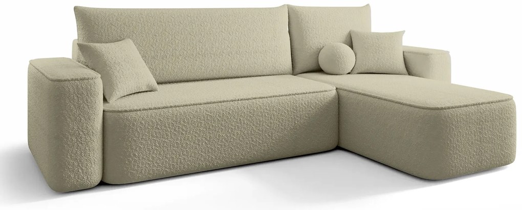 Ciemnobeżowy rozkładany narożnik w kształcie L A5-L74