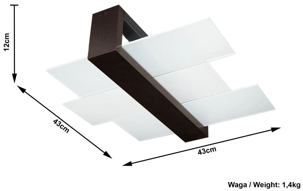 Nowoczesny szklany plafon E777-Feniko - wenge