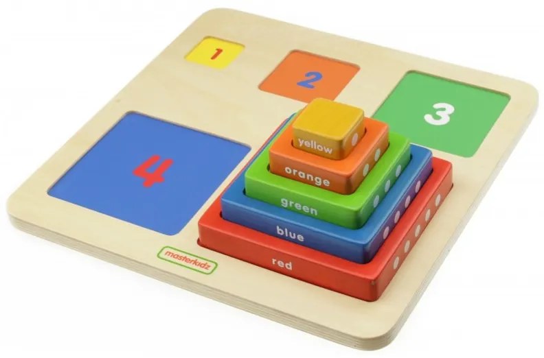 Piramidka drewniana edukacyjna liczenie kolory masterkidz