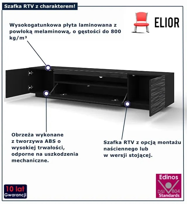 Czarna szafka RTV stojąca lub wisząca E8-D81