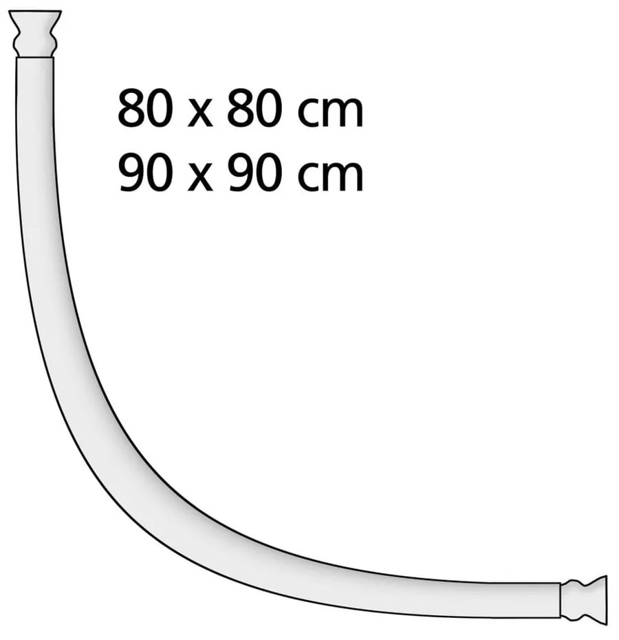 Biały półokrągły drążek na zasłonę prysznicową Wenko