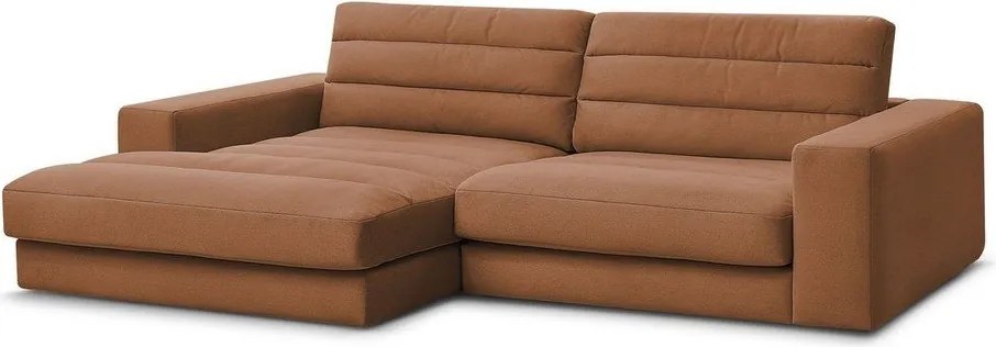 Pomarańczowy aksamitny narożnik (lewostronny/z szezlongiem) Sierra – Bobochic Paris