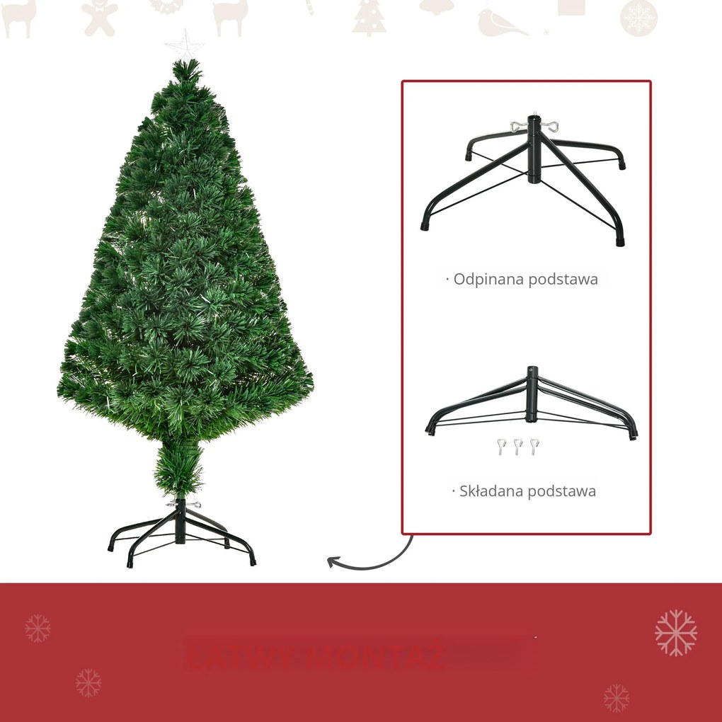 Choinka sztuczna zielona 120 cm homcom