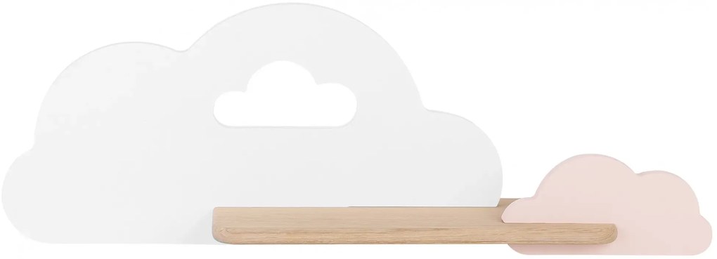 Biało-różowa lampka dziecięca ścienna z półką D2-H07