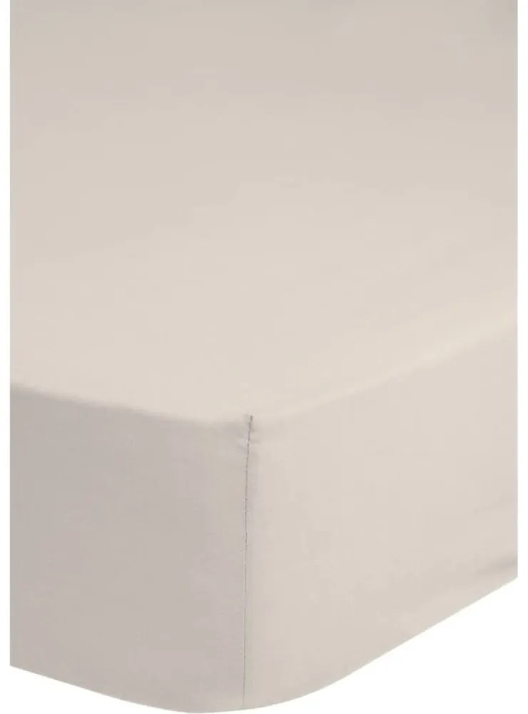 Beżowe bawełniane prześcieradło elastyczne Good Morning, 180x200 cm