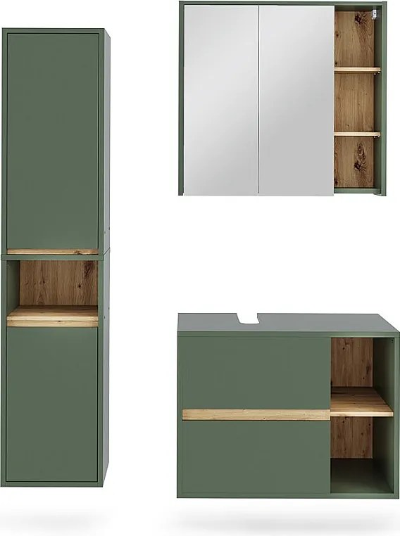 Zestaw mebli łazienkowych zielony/rzemieślniczy 80x46x60 viola