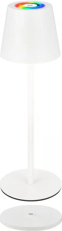 Briloner 7517016 - LED RGB ściemniana lampa stołowa CILANO 3W/5V IP44 2000 mAh biała
