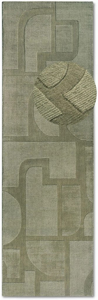 Dywan wełniany Villeroy & Boch Alexis zielony 80 cm x 250 cm