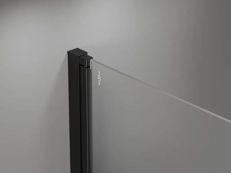 Mexen Mist-F drzwi prysznicowe składane lewe 75 cm, transparent, czarne - 8A6-075-000-70-00-L