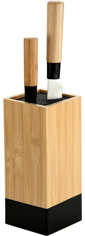 Kesper 58030 Bambusowy stojak na noże 10 x 10 x 23 cm, czarny