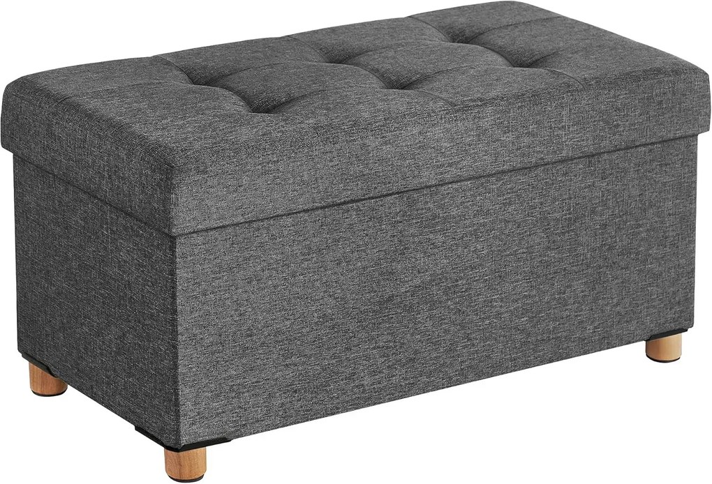 Szara prostokątna pufa ze schowkiem Z8-F57