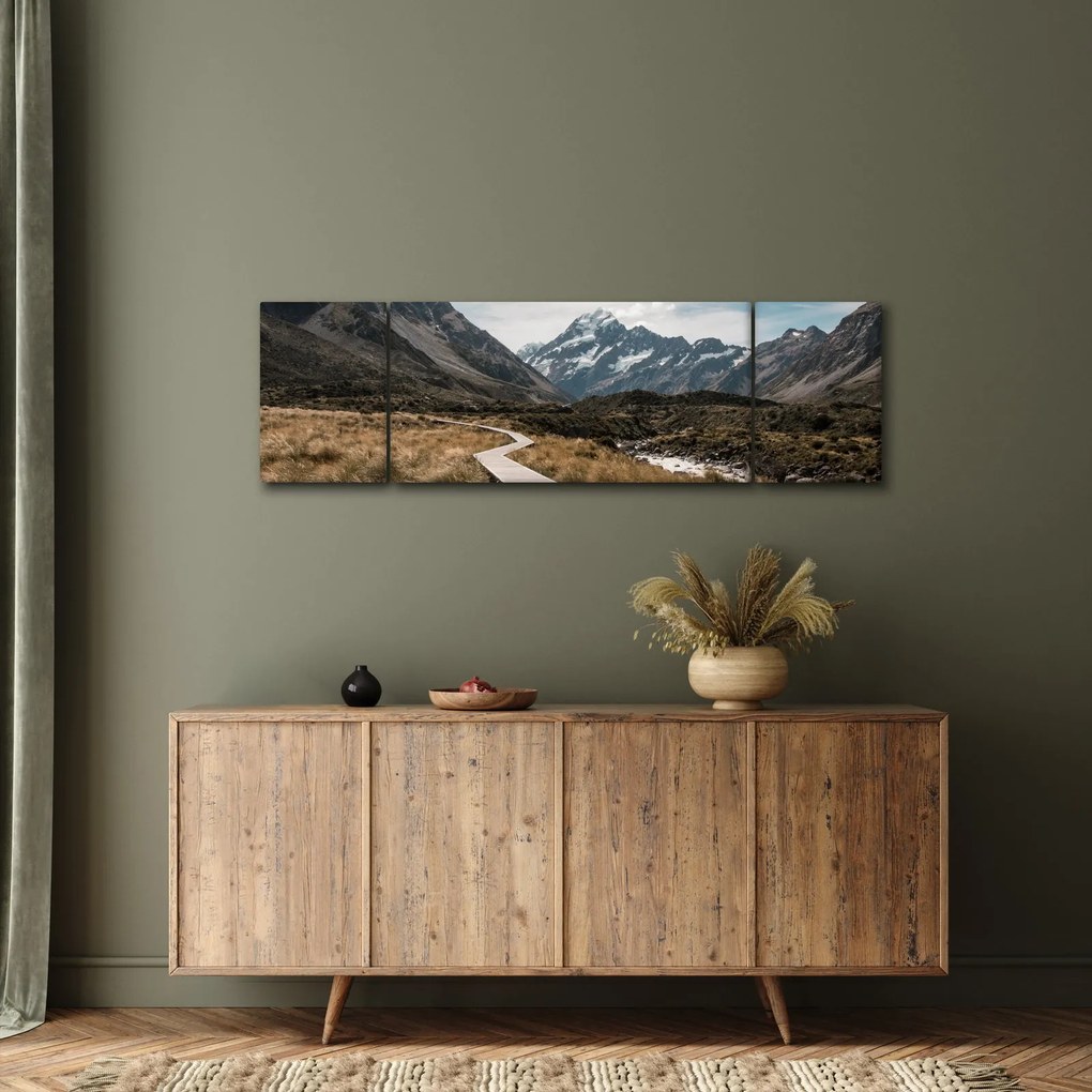 Obraz - Chodnik w dolinie góry Mt. Cook (170x50 cm)