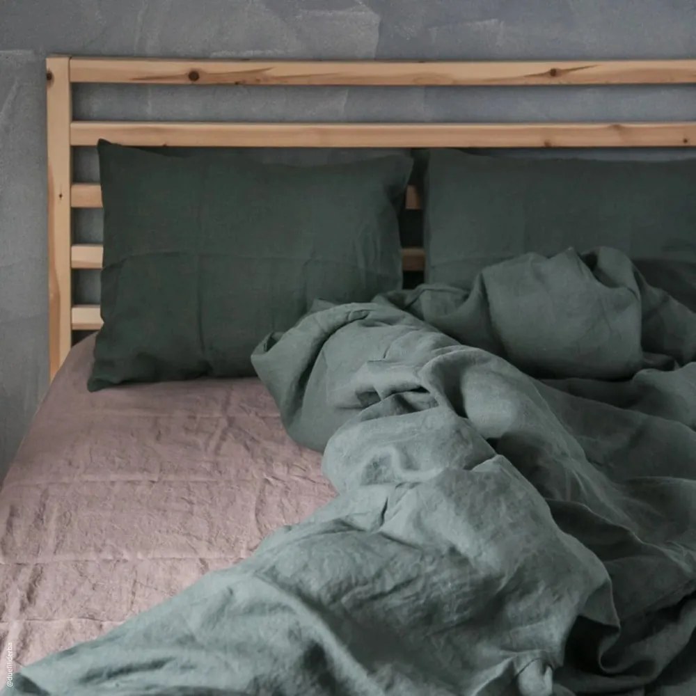 Lniana poszewka na poduszkę 80x80 cm Forest Green – Linen Tales