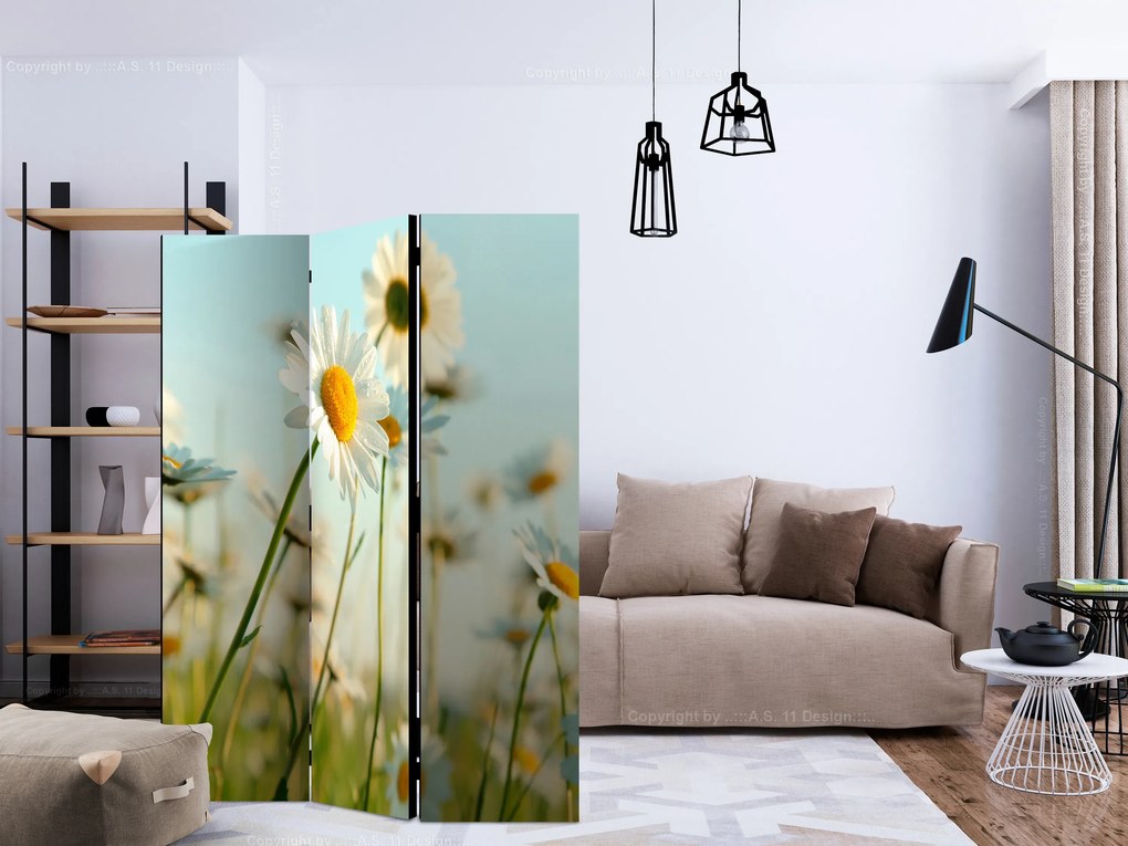 Parawan akustyczny Kwiaty 135x172 cm 3-częściowy beżowy ARTGEIST B