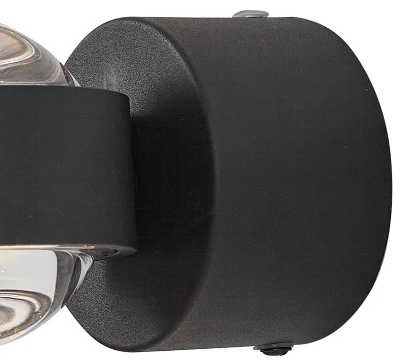 Designerski Kinkiet / Lampa scienna czarny z LED IP44 - LensDesignerski Oswietlenie wewnetrzne