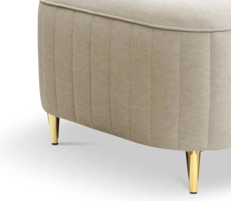 Pufa LAREN w kolorze kremowym w tkaninie CASTEL 03