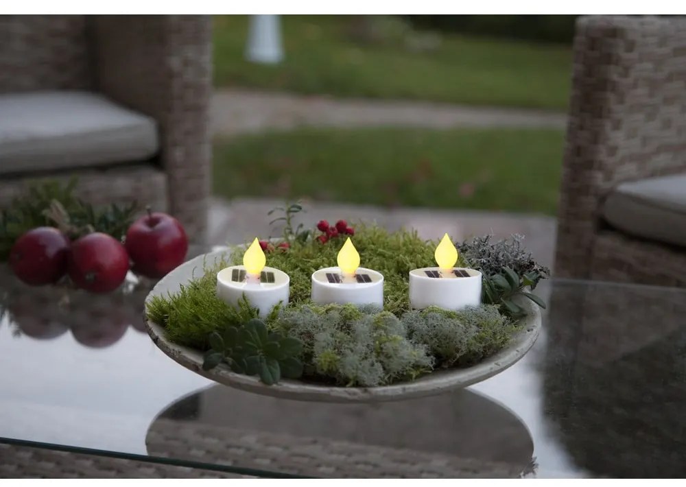 Zewnętrzne solarne świeczki LED zestaw 3 szt. (wysokość 5,5 cm) Saul – Star Trading