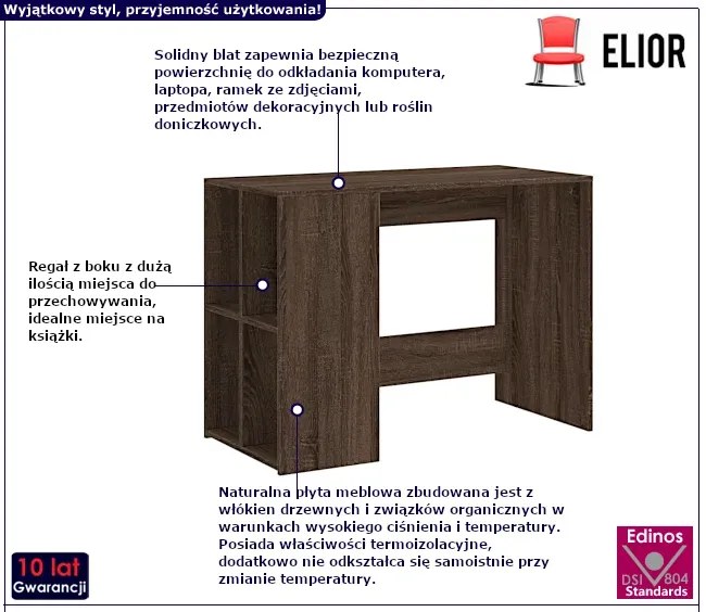 Biurko z półkami brązowy dąb Z8-Z62