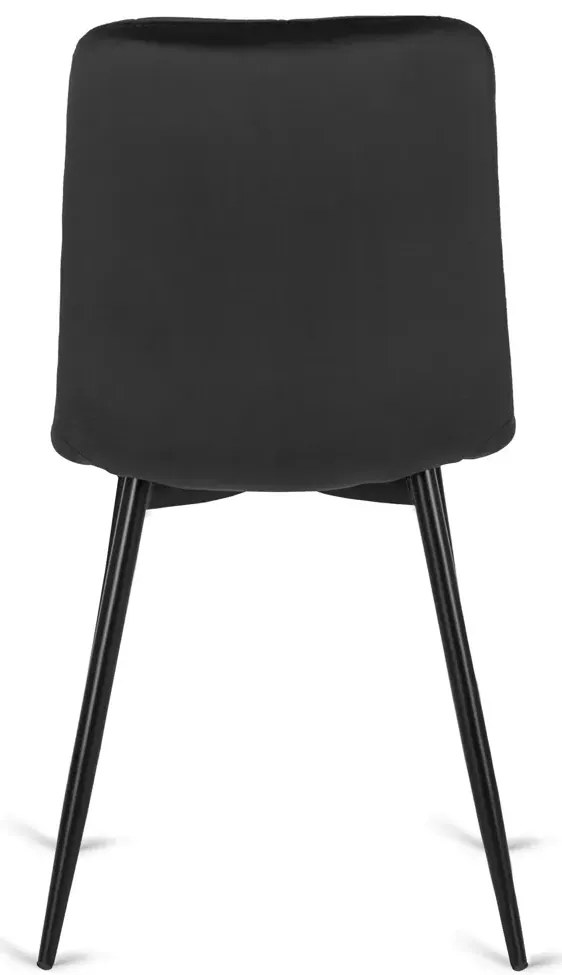 Czarne welurowe krzesło pikowane w romby F2-B13
