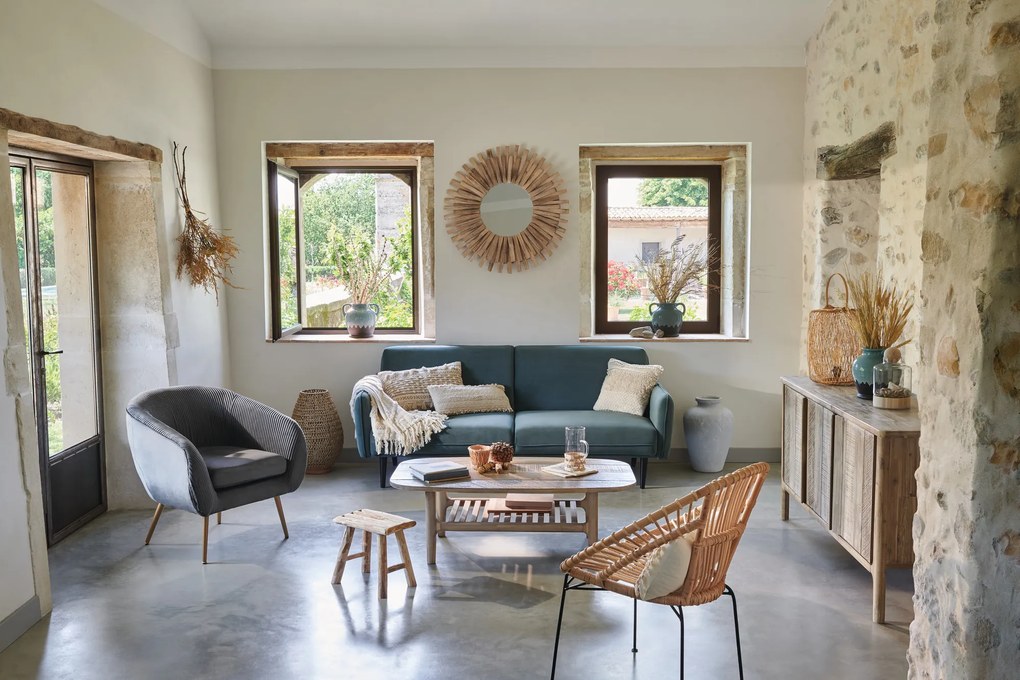 Stołek drewniany - prostokątny taboret, podnóżek, 34 x 24 x 32 cm