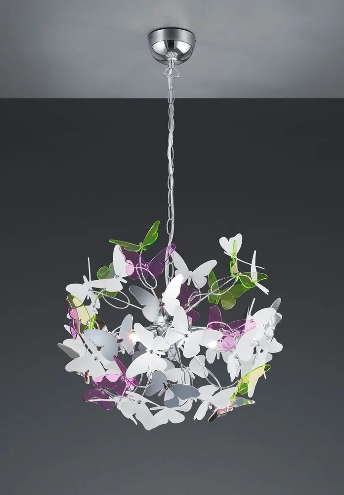 Żyrandol dziecięcy z plastikowym kloszem ø 50 cm Butterfly – Reality