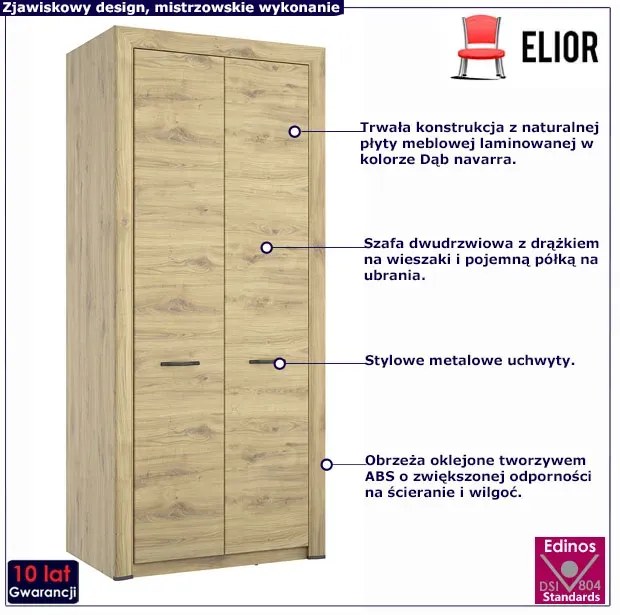 Szafa dwudrzwiowa na ubrania Z7-B72