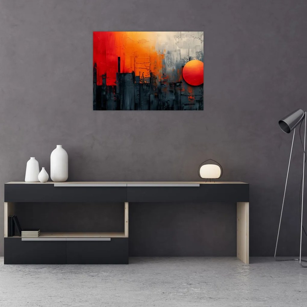 Obraz na szkle - Abstrakcyjny obraz miasta (70x50 cm)