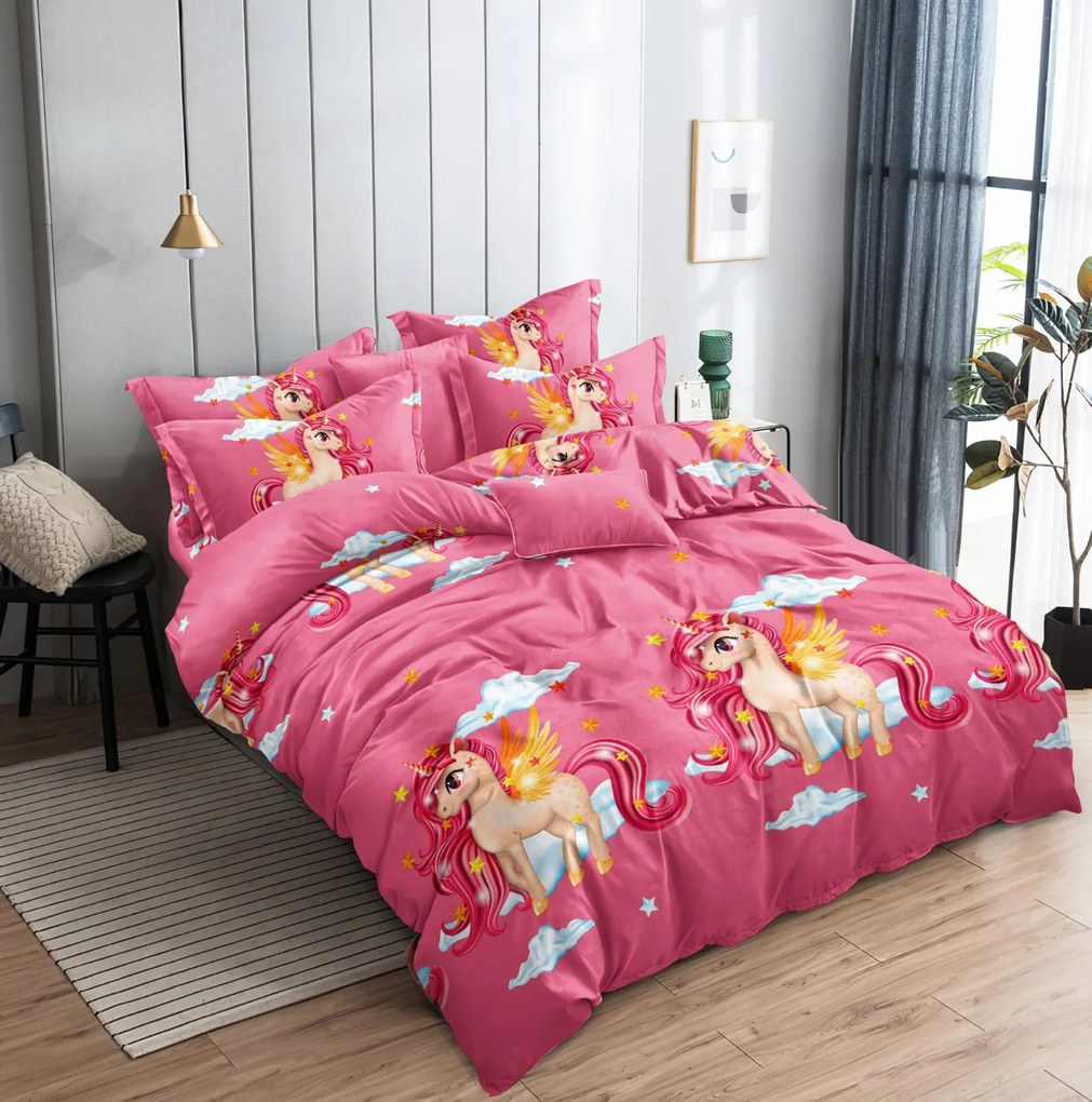 PrzytulneMieszkanie.pl PrzytulneMieszkanie.pl Dziecięca pościel KONIK różowa Rozmiar pościeli: 2 szt 70 x 80 cm | 160 x 200 cm