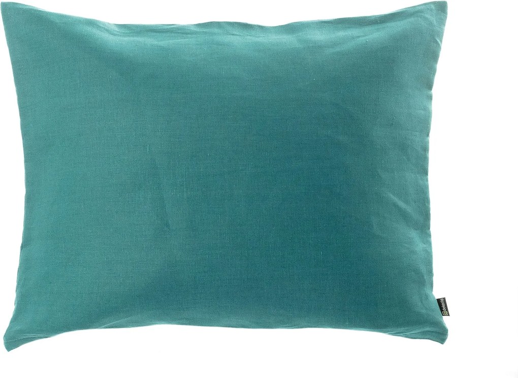 Poszewka Linen 50x60cm kolor zielony tkanina półprzezroczysta, strukturalna