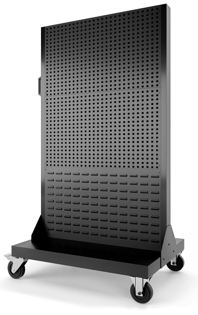 Ścianka warsztatowa, tablica na narzędzia MARIUSZ, 965 x 1555 x 610 mm, All Black: czarna