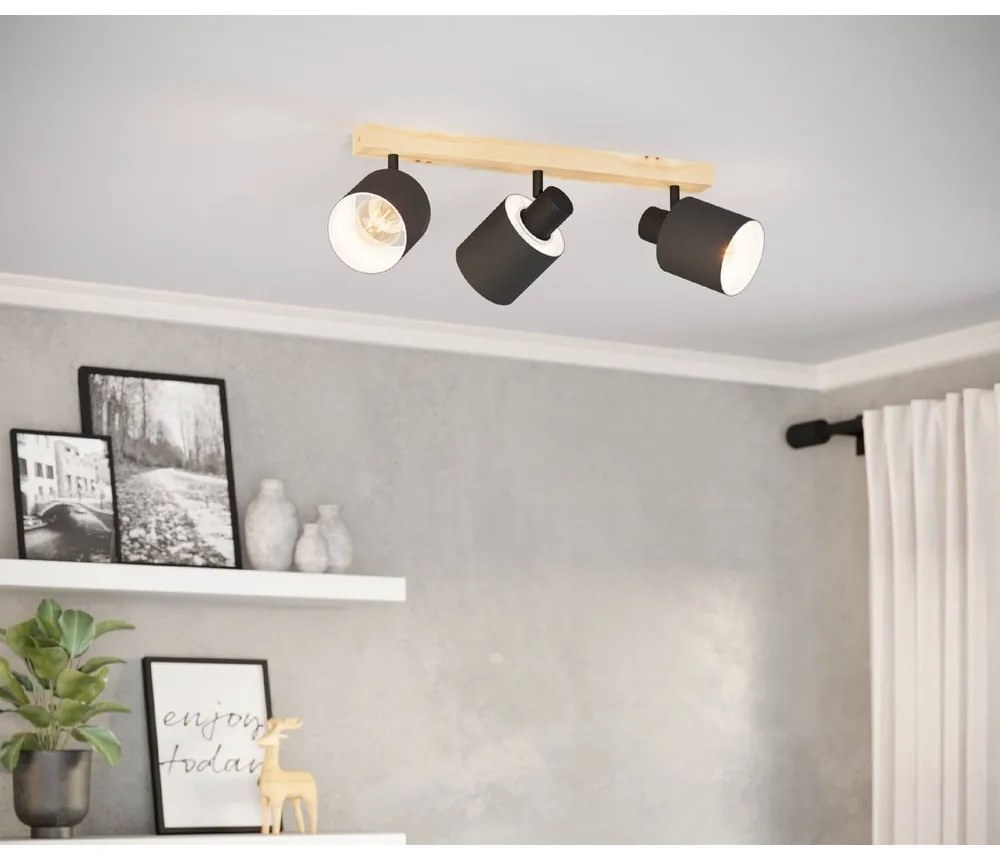Czarno-naturalna lampa punktowa 5x48 cm BATALLAS – EGLO