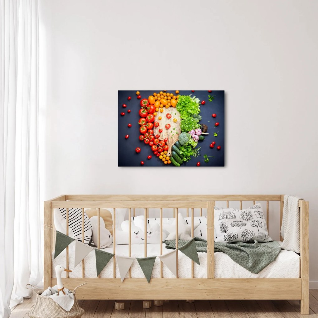 Obraz - Stół pełen warzyw (70x50 cm)