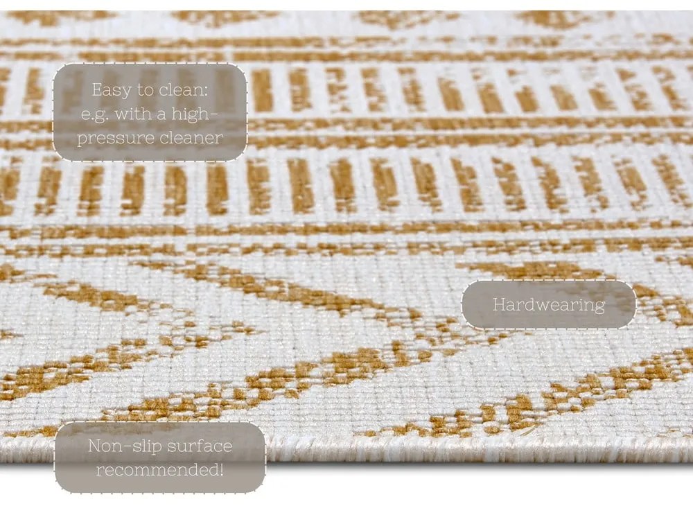 Żółto-biały dywan odpowiedni na zewnątrz 80x150 cm Biri – NORTHRUGS