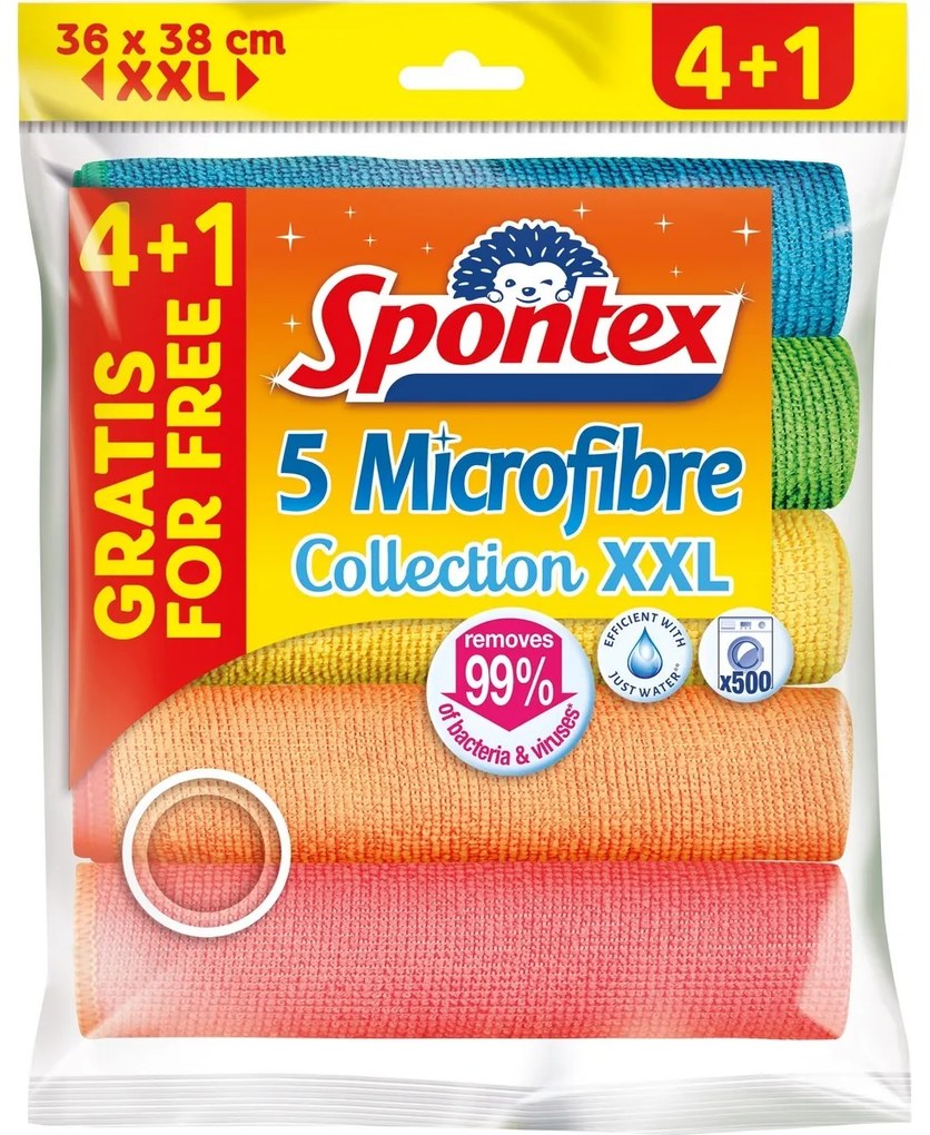 Spontex Ścierki XXL Microfiber 4+1