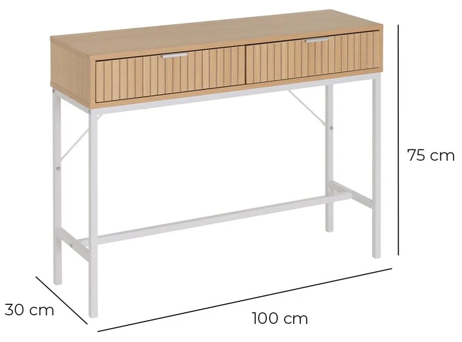 Konsola w naturalnym kolorze 30x100 cm Mid-Lines – Casa Selección