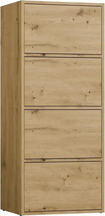 Regał zamykany z 4 półkami dąb artisan H7-K73