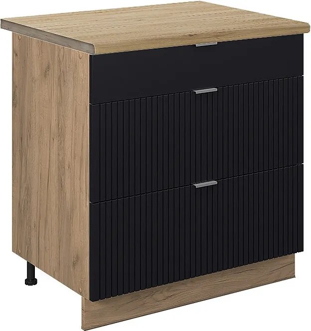 Szafka dolna do kuchni czarne paski 80x60x82 fame-line