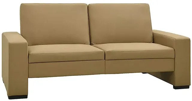 Dwuosobowa rozkładana sofa z ekoskóry cappuccino - Arroseta 2S